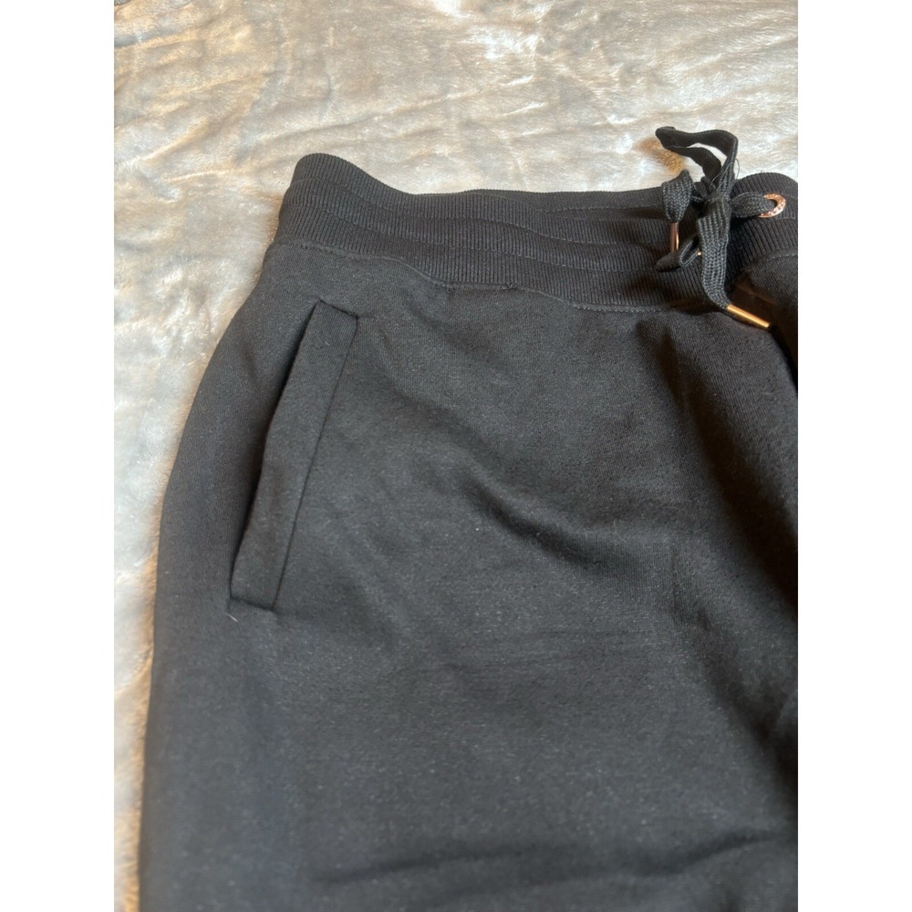 NEW BEBE Jogger Pants 2XL Plush Rhinestone Women's Jogger Sweatpants Black - Picture 5 of 12